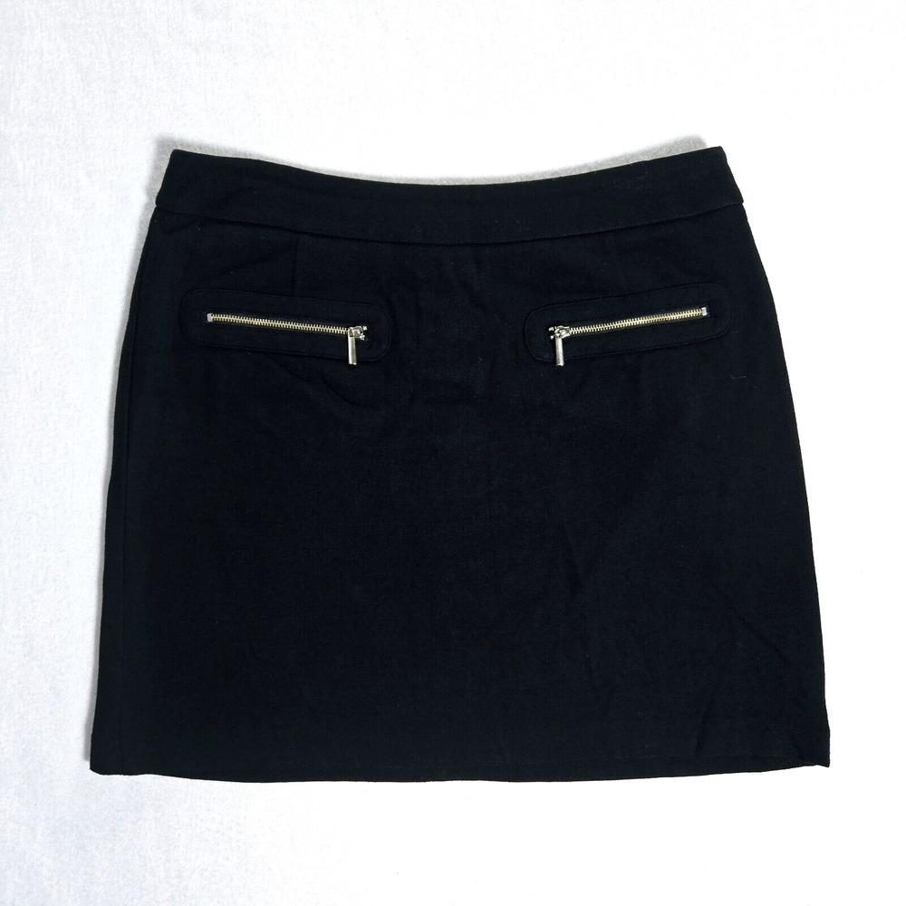 Vivienne Tam Skirt Size 8 Black Vintage Mini Women Y2K 90s Knit Stretch Zip